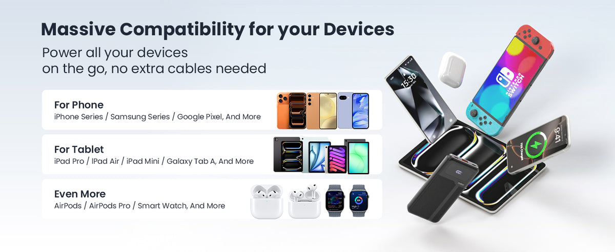 PY017 device compatibility for phones tablets earbuds and watches
