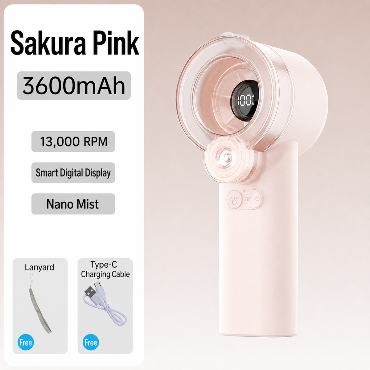 F10 Mist Cooling Handheld Fan